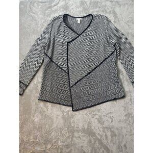 Women’s Chico’s Cardigan Black White Size 2